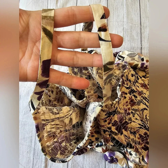 Torrid •Size 4X• NWT Floral Smocked Long Sleeve Challis Shirt Boho Off Shoulder - Picture 6 of 9